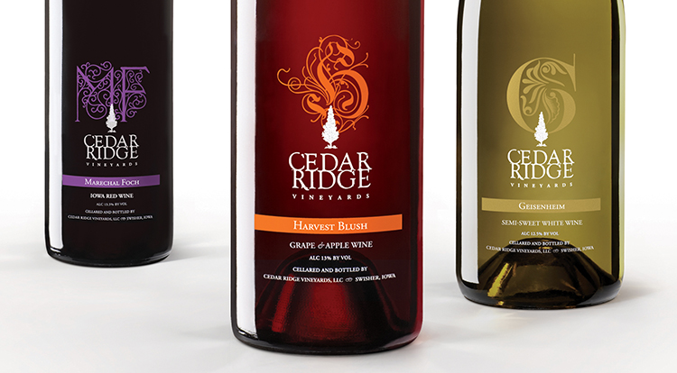 Cedar Ridge Wine label design
